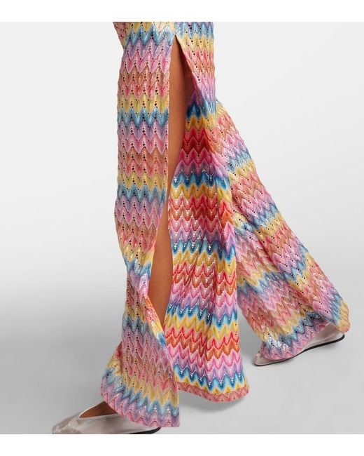 Missoni Red Zigzag Cotton-Blend Lame Jumpsuit