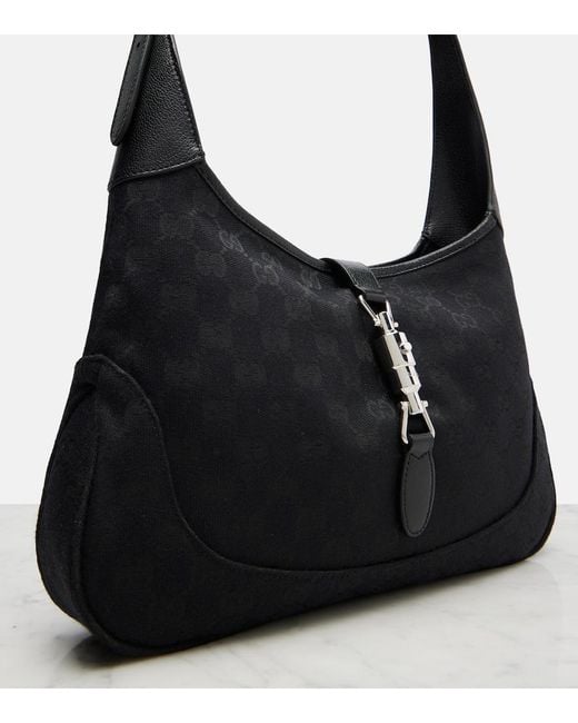Gucci Black Jackie 1961 Small Canvas Shoulder Bag