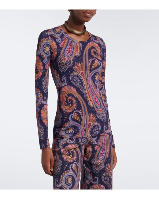Etro Blue Paisley T-Shirt