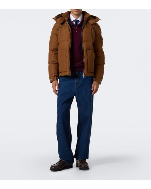 Moncler Brown Hooded Down Jacket for men