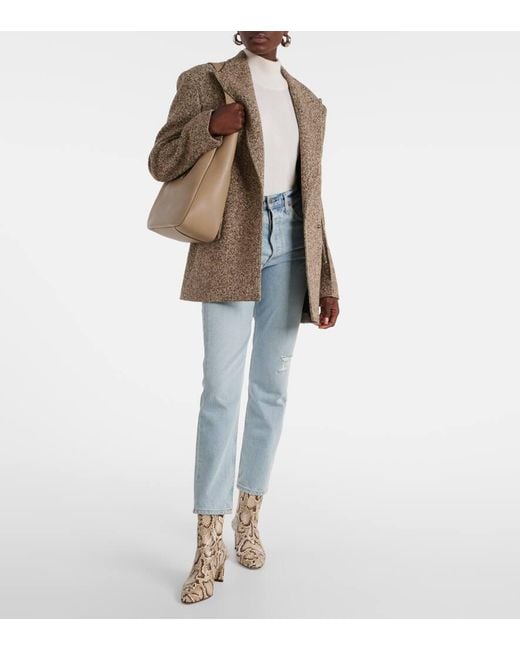Aquazzura Brown Blade Snake-Effect Leather Ankle Boots