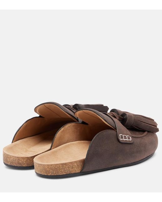 J.W. Anderson Brown Tassel Suede Mules