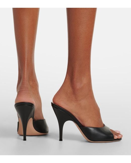 Gianvito Rossi Black Sofia Leather Mules