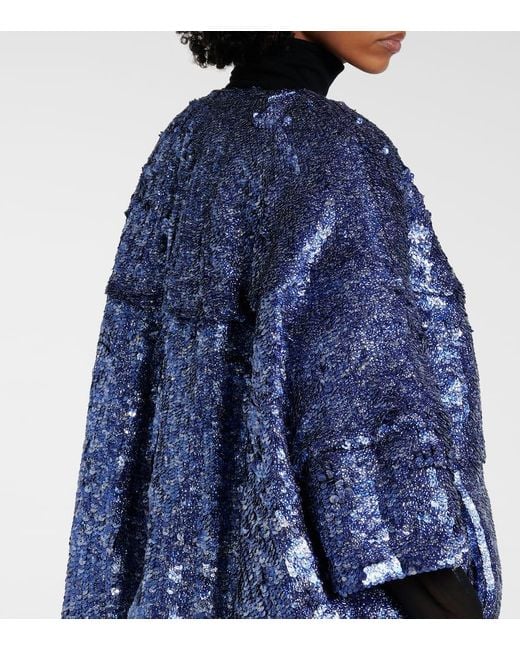 Dries Van Noten Blue Sequined Jacket