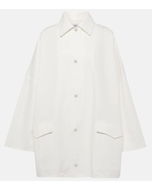Totême  White Oversized Cotton Twill Jacket
