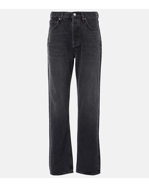 Agolde Blue '90S Pinch Waist High-Rise Straight Jeans