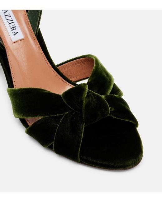 Aquazzura Black Nina 85 Velvet Sandals