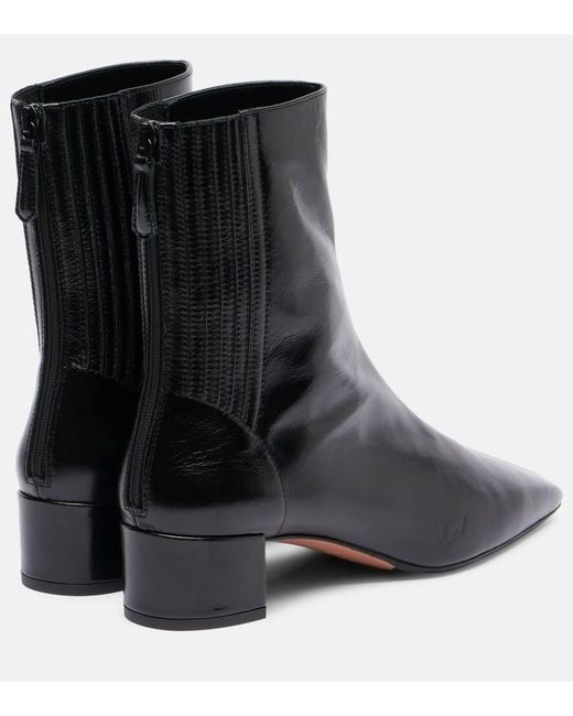 Aquazzura Black Ankle Boots Saint Honore 35 Aus Leder