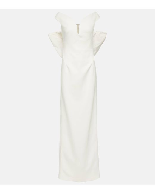 Safiyaa White Bridal Damona Embellished Gown