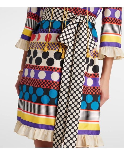 Valentino Multicolor Escape Polka-Dot Silk Minidress