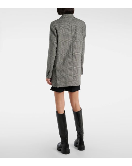 Max Mara Gray Paniere Houndstooth Virgin Wool Blazer