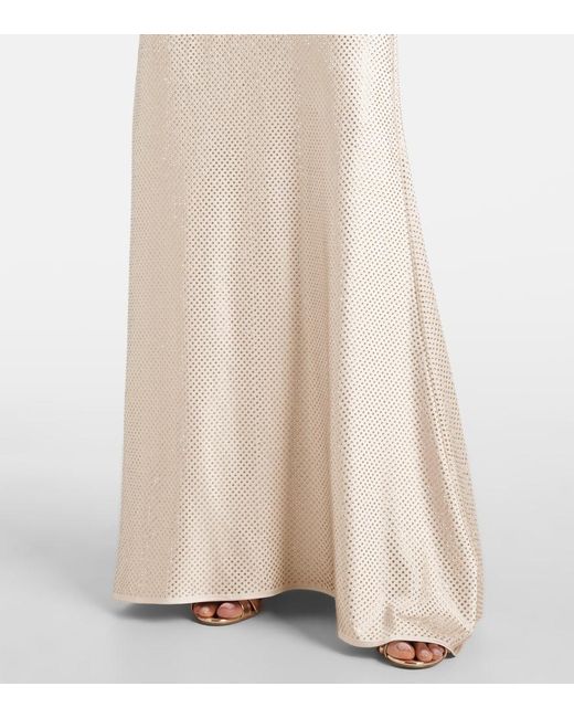 Roland Mouret Natural Embellished Satin Gown