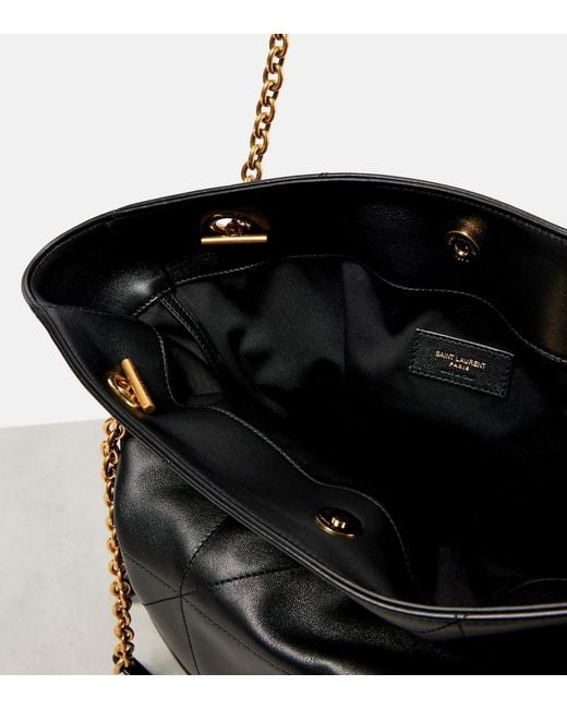 Saint Laurent Black Jamie Shopping Medium Leather Tote Bag
