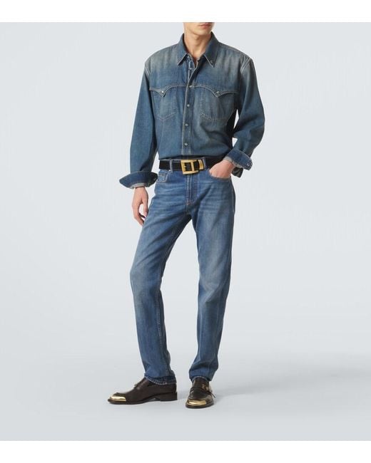 Jeans Rectos Versace de hombre de color Blue