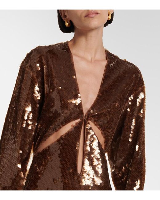 Christopher Esber Brown Triquetra Sequined Gown