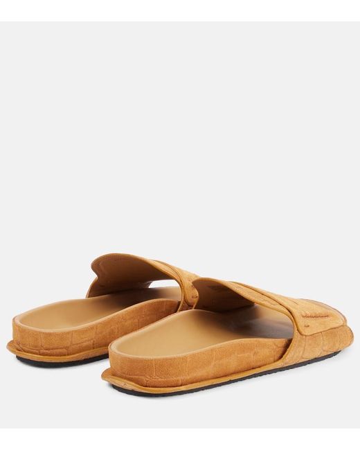 Jacquemus Brown Mocassin Suede Slides