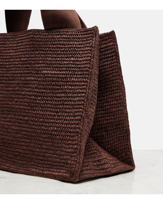 The Row Brown Loretta Raffia Tote Bag