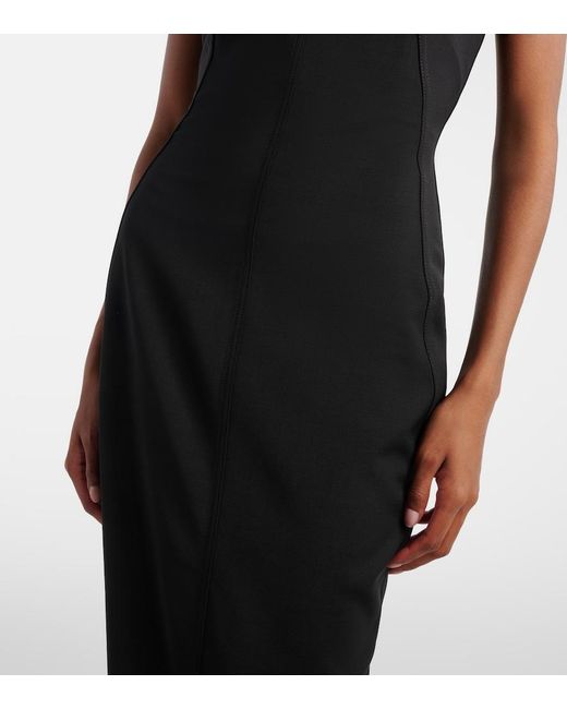 Rick Owens Black Wool-Blend Bustier Gown