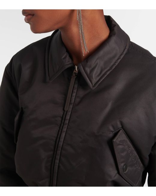 Acne Black Cropped Bomber Jacket