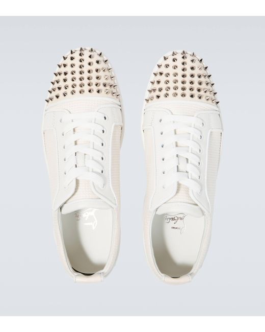 Christian Louboutin White Louis Junior Spikes Sneakers for men