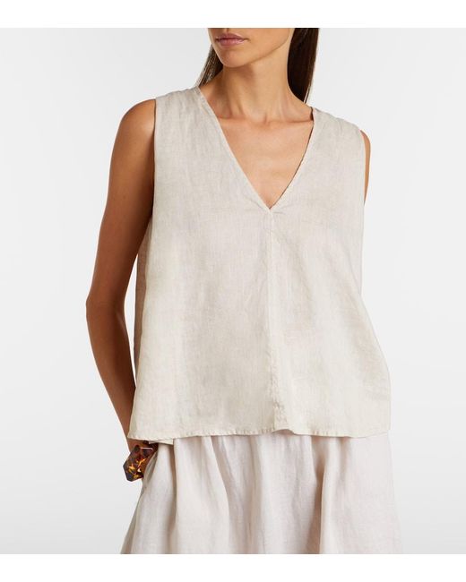 Velvet White Renna Linen Top