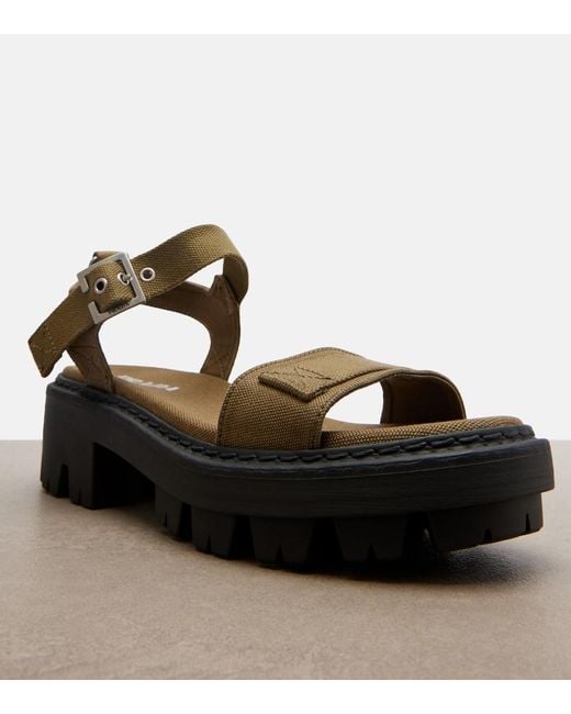 Prada Black Canvas Sandals