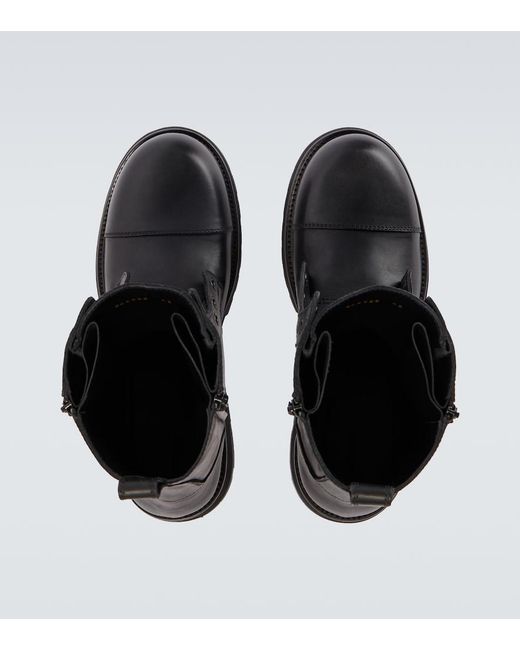 Balenciaga Black Truck Leather Combat Boots for men