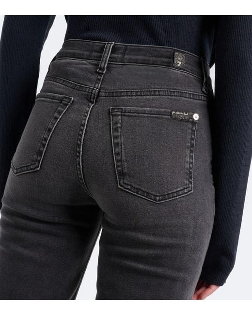 7 For All Mankind Gray Modern Dojo Flared Jeans