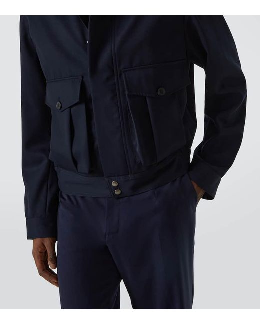 Dries Van Noten Blue Wool Gabardine Jacket for men