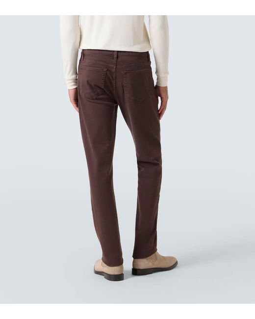 Jeans L'Homme Slim A Vita Media di FRAME in Brown da Uomo
