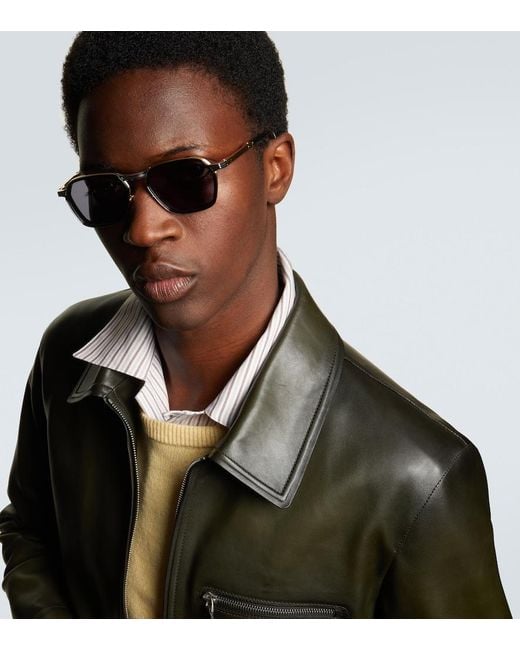 Jacques Marie Mage Brown Beckett Square Sunglasses for men