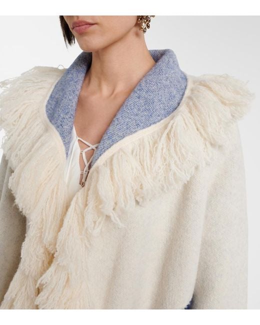 Dorothee Schumacher Blue Poppy Garden Fringed Jacquard Coat
