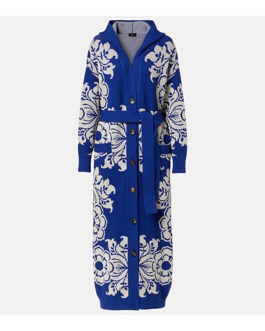 Etro Blue Hooded Cardigan