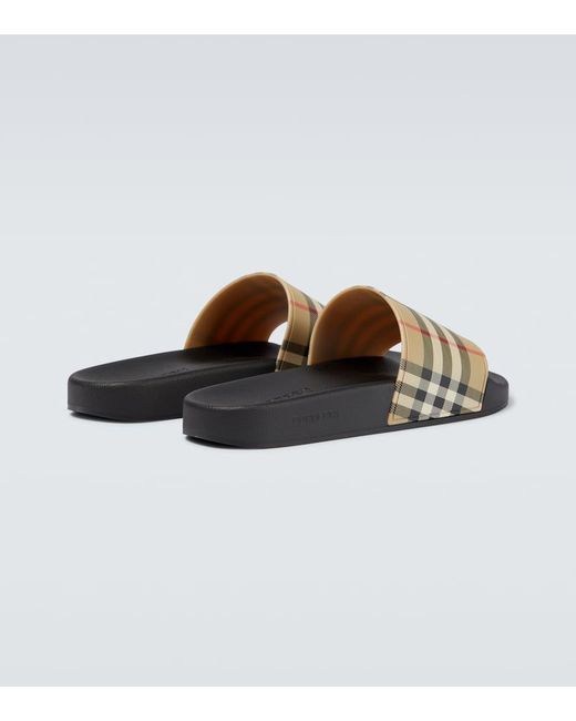 Burberry Slippers Vintage Check in Natural für Herren
