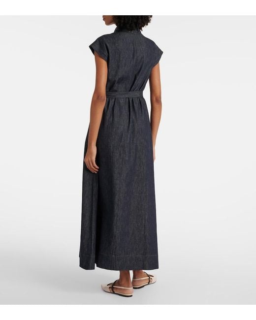 Brunello Cucinelli Blue Denim Chemisier Long Dress