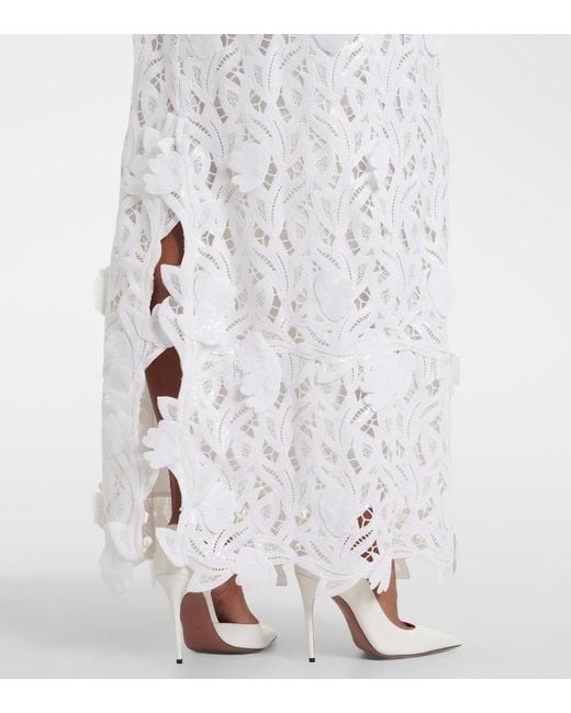 Jonathan Simkhai White Marenna Broderie Anglaise Sequined Gown