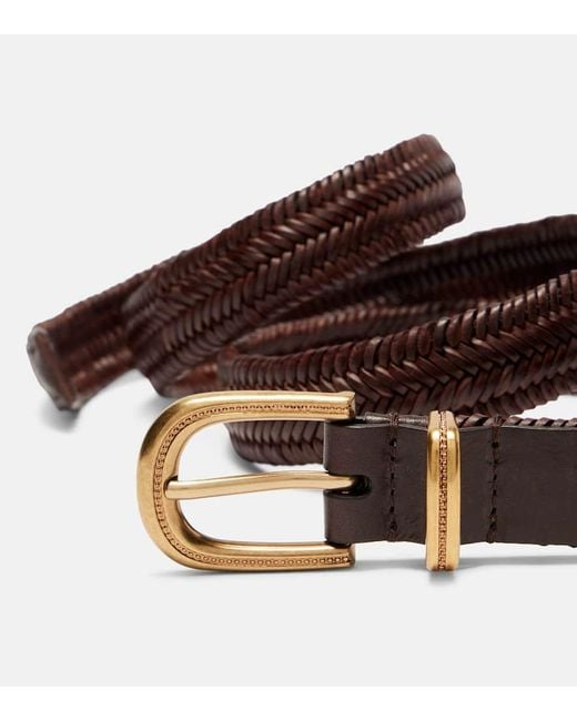 Brunello Cucinelli Brown Braided Leather Belt