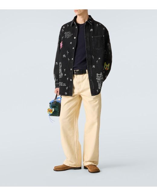 Loewe Black X Louis Wain Futurist Cat Puzzle Tote Bag for men