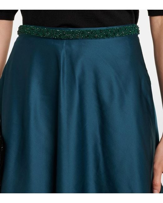 Max Mara Blue Verzierter Maxirock Brasile