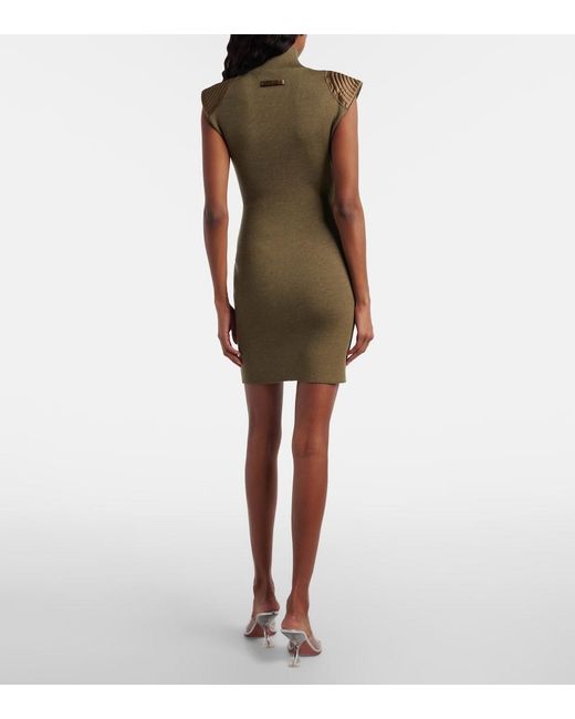 Jean Paul Gaultier Green Wool-Blend Minidress