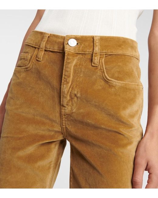FRAME Natural Le Crop Mini Boot Velveteen Bootcut Jeans