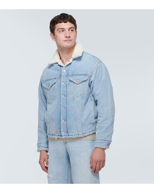 ERL Jeansjacke mit Faux Fur in Blue für Herren