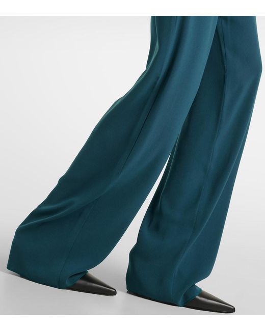 Max Mara Blue Medusa High-Rise Straight Pants