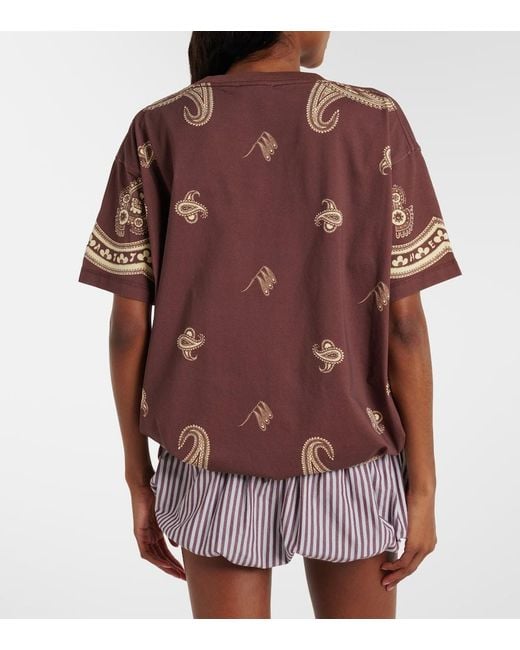 The Attico Brown Bandana Oversized Cotton Jersey T-Shirt