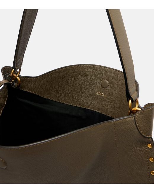 Isabel Marant Gray Schultertasche Oskan Large Aus Leder