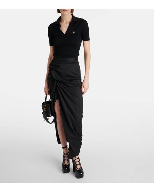 Polo Marina de algodon acanalado Vivienne Westwood de color Black