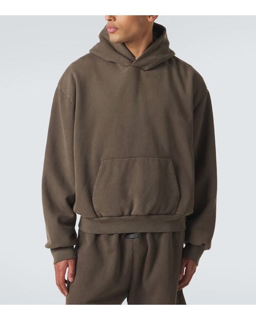 Fear Of God Brown Cotton Jersey Hoodie for men