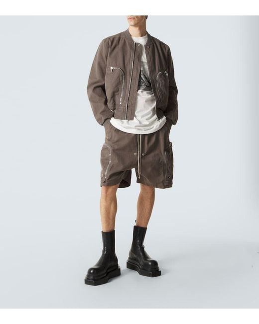 Rick Owens Brown Cotton Bomber Jacket for men