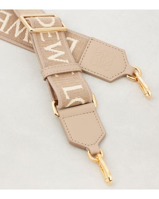 Loewe White Anagram Leather-Trimmed Strap