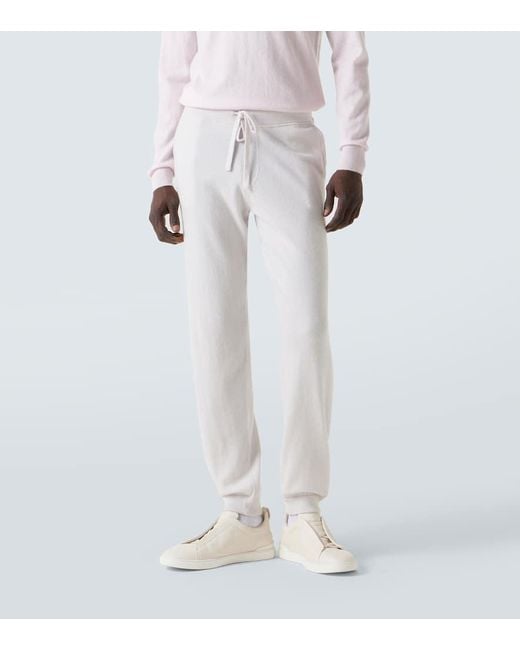 Pantalones Deportivos De Lana Y Cachemir Allude de hombre de color White